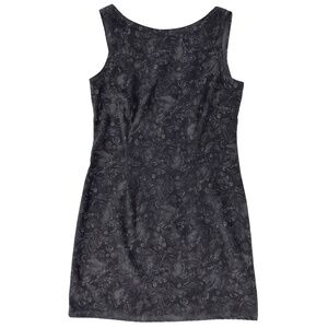 Vintage 90s David Wayne Black Floral Paisley Sleeveless Grunge Minidress